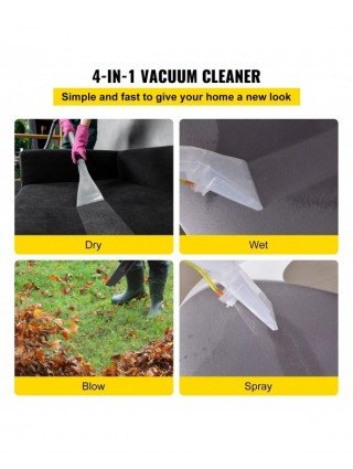 Wet Dry Vacuum Cleaner, 5.3 Gallon 2 Peak HP, 4-in-1 Portable