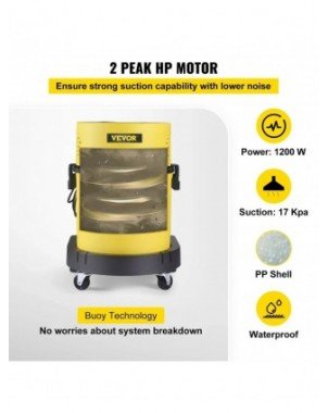 Wet Dry Vacuum Cleaner, 5.3 Gallon 2 Peak HP, 4-in-1 Portable