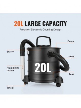 Ash Vacuum Cleaner, 20 liters, 1200W strong suction, with 1.2 M