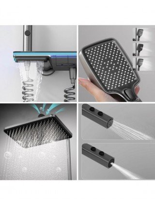 Bathroom Digital Display Shower System Brass Waterfall Shower