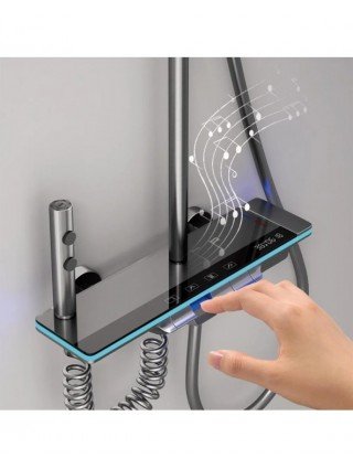 Bathroom Digital Display Shower System Brass Waterfall Shower