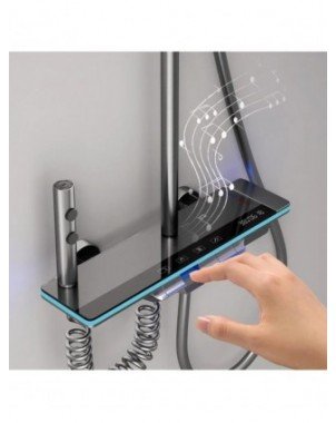 Bathroom Digital Display Shower System Brass Waterfall Shower