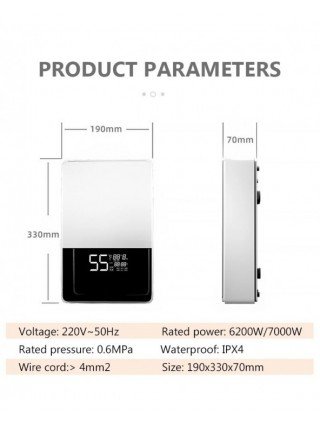 DMWD Electric Thermostatic water heater 7000W Remote Control