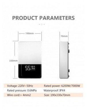 DMWD Electric Thermostatic water heater 7000W Remote Control