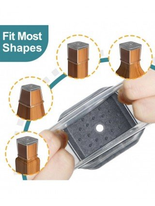 28Pcs Chair Leg Floor Protectors Square, Silicone Felt