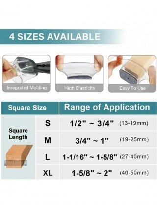 28Pcs Chair Leg Floor Protectors Square, Silicone Felt