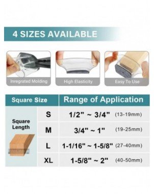 28Pcs Chair Leg Floor Protectors Square, Silicone Felt