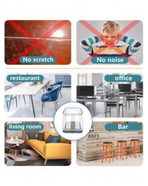 28Pcs Chair Leg Floor Protectors Square, Silicone Felt