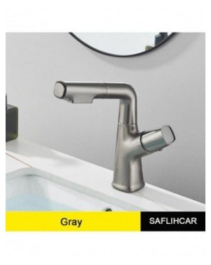 Gray Waterfall Bathroom Basin Faucet Hot Cold Water Mixer Lift