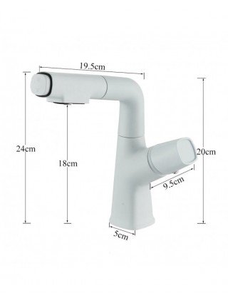 Gray Waterfall Bathroom Basin Faucet Hot Cold Water Mixer Lift