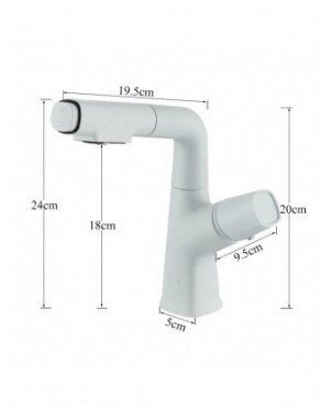 Gray Waterfall Bathroom Basin Faucet Hot Cold Water Mixer Lift