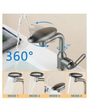 Multi Functional Waterfall Basin Faucet 4 Water Outlet Mode