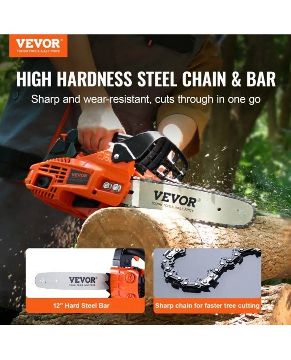 Gasoline Chainsaw Gas Powered Wood Cutting Engine Handheld
