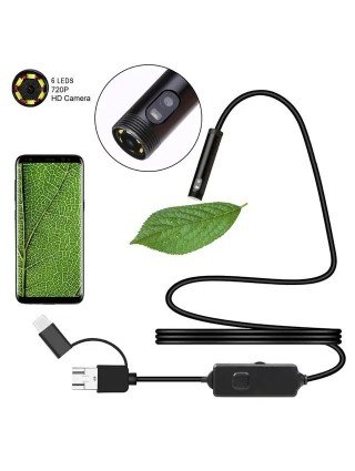 Endoscope Camera Dual Lens 8mm HD Borescope IP67 Waterproof
