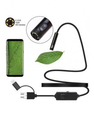 Endoscope Camera Dual Lens 8mm HD Borescope IP67 Waterproof