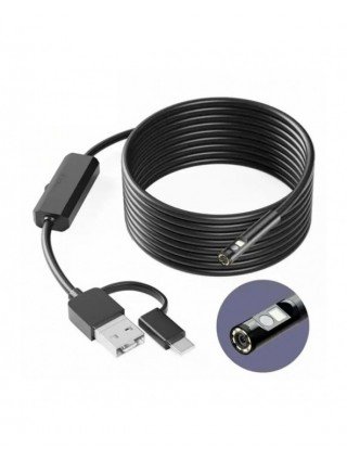 Endoscope Camera Dual Lens 8mm HD Borescope IP67 Waterproof