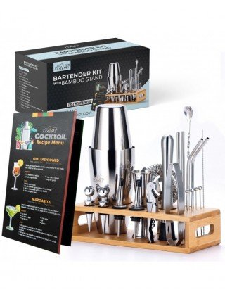 25 Pieces Mixology Bartender Kit with Cocktail Shaker &