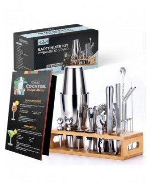 25 Pieces Mixology Bartender Kit with Cocktail Shaker &