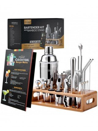 25 Pieces Mixology Bartender Kit with Cocktail Shaker &
