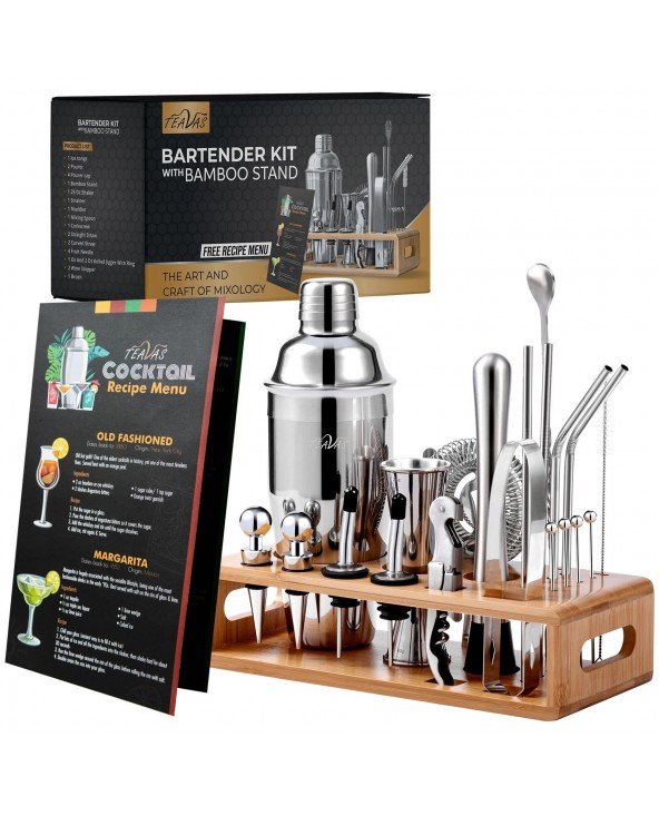25 Pieces Mixology Bartender Kit with Cocktail Shaker & 25 Pieces Mixology Bartender Kit with Cocktail Shaker &