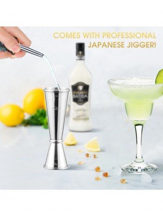 25 Pieces Mixology Bartender Kit with Cocktail Shaker &