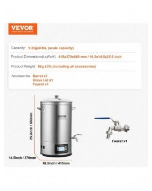Electric Brewing System, 8 GALLON Brewing Stock Pot All-in-One