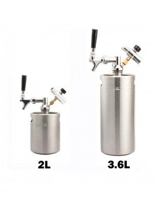 2L 3.6L Mini Beer Keg Stainless Steel Portable Beer Dispenser