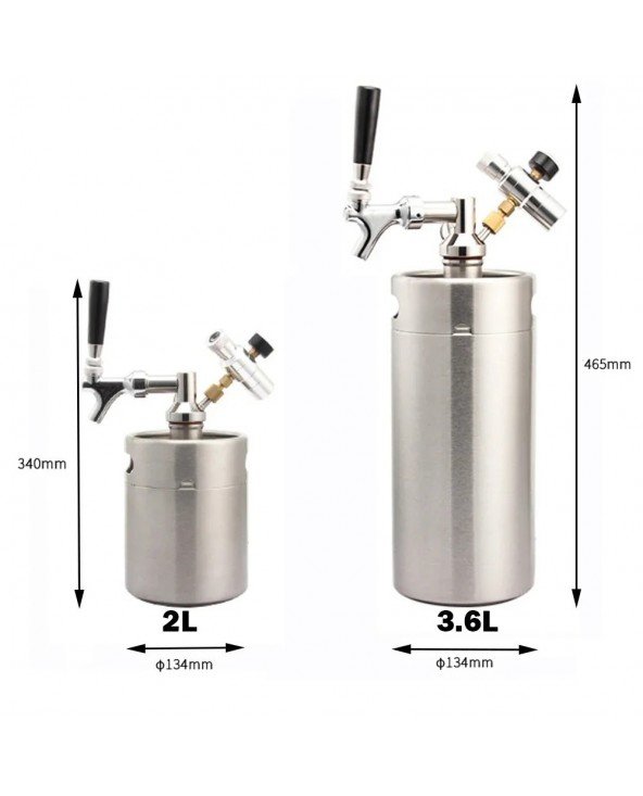 2L 3.6L Mini Beer Keg Stainless Steel Portable Beer Dispenser 2L 3.6L Mini Beer Keg Stainless Steel Portable Beer Dispenser