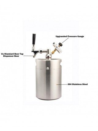 2L 3.6L Mini Beer Keg Stainless Steel Portable Beer Dispenser