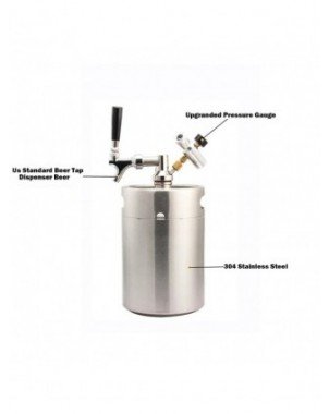 2L 3.6L Mini Beer Keg Stainless Steel Portable Beer Dispenser