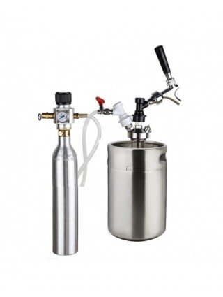 Beer Keg 5l,Pressurized Mini Growler Kit with 90 PSI Co2