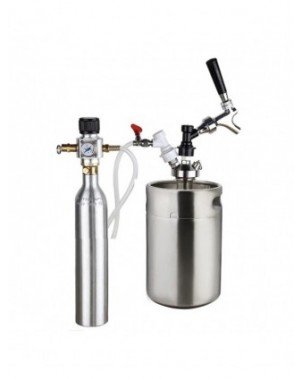 Beer Keg 5l,Pressurized Mini Growler Kit with 90 PSI Co2