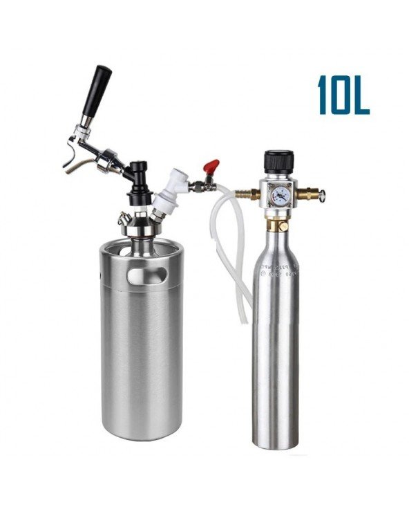 10L Mini Growler,Pressurized Beer Keg Set with 90 PSI Co2 10L Mini Growler,Pressurized Beer Keg Set with 90 PSI Co2