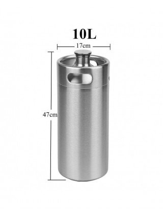 10L Mini Growler,Pressurized Beer Keg Set with 90 PSI Co2