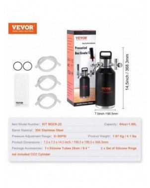 Beer Growler Tap System 304 Stainless Steel with Pressure