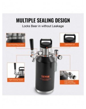 Beer Growler Tap System 304 Stainless Steel with Pressure