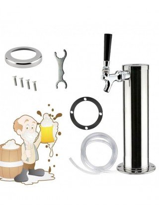 Beer Tower Dispenser with Stainless Steel, Sleek Design, and