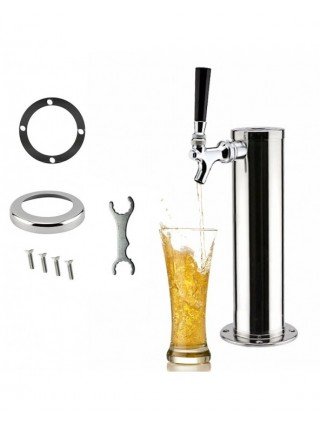 Beer Tower Dispenser with Stainless Steel, Sleek Design, and