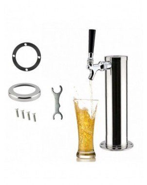 Beer Tower Dispenser with Stainless Steel, Sleek Design, and