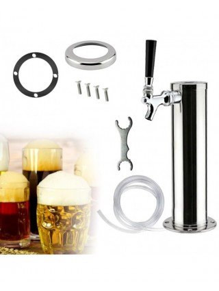 Beer Tower Dispenser with Stainless Steel, Sleek Design, and