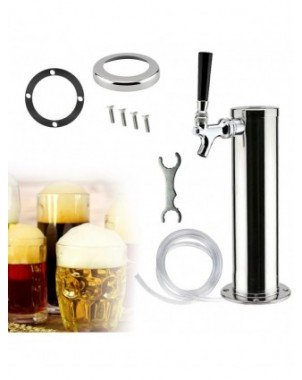 Beer Tower Dispenser with Stainless Steel, Sleek Design, and