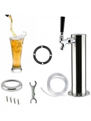 Beer Tower Dispenser with Stainless Steel, Sleek Design, and