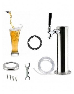 Beer Tower Dispenser with Stainless Steel, Sleek Design, and