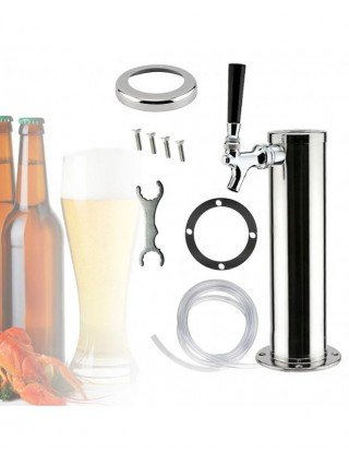 Beer Tower Dispenser with Stainless Steel, Sleek Design, and