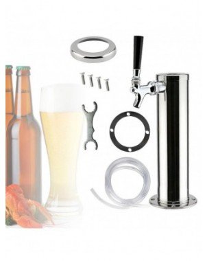 Beer Tower Dispenser with Stainless Steel, Sleek Design, and