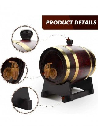 3L Wood Barrel Vintage Oak Beer Brewing Tools Tap Dispenser for
