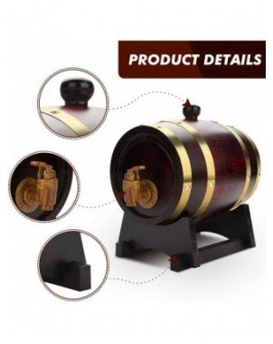 3L Wood Barrel Vintage Oak Beer Brewing Tools Tap Dispenser for