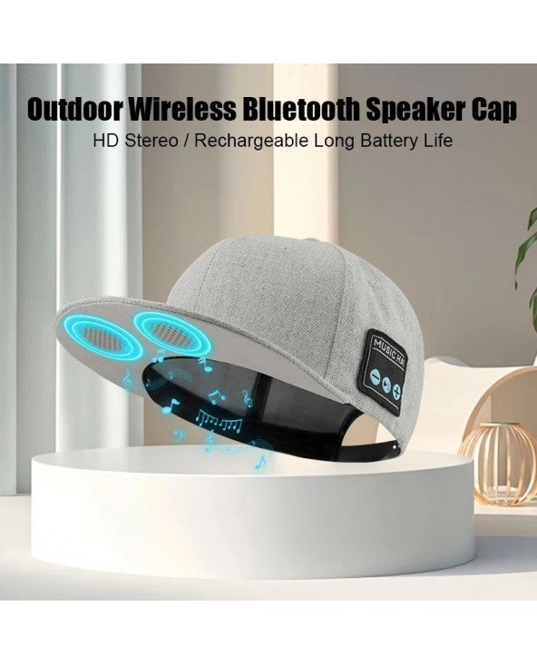 Bluetooth Sports Music Hat Headphone Dual Speaker Wireless
