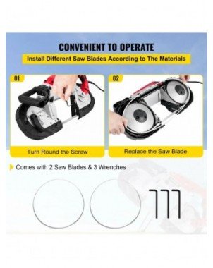 Portable BandSaw 5Inch Cutting Capacity Cordless Variable Speed