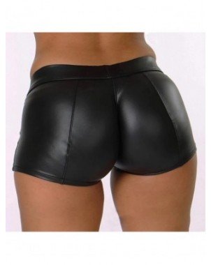 Leather Shorts Women High Waist Bodycon Push Up Black Short